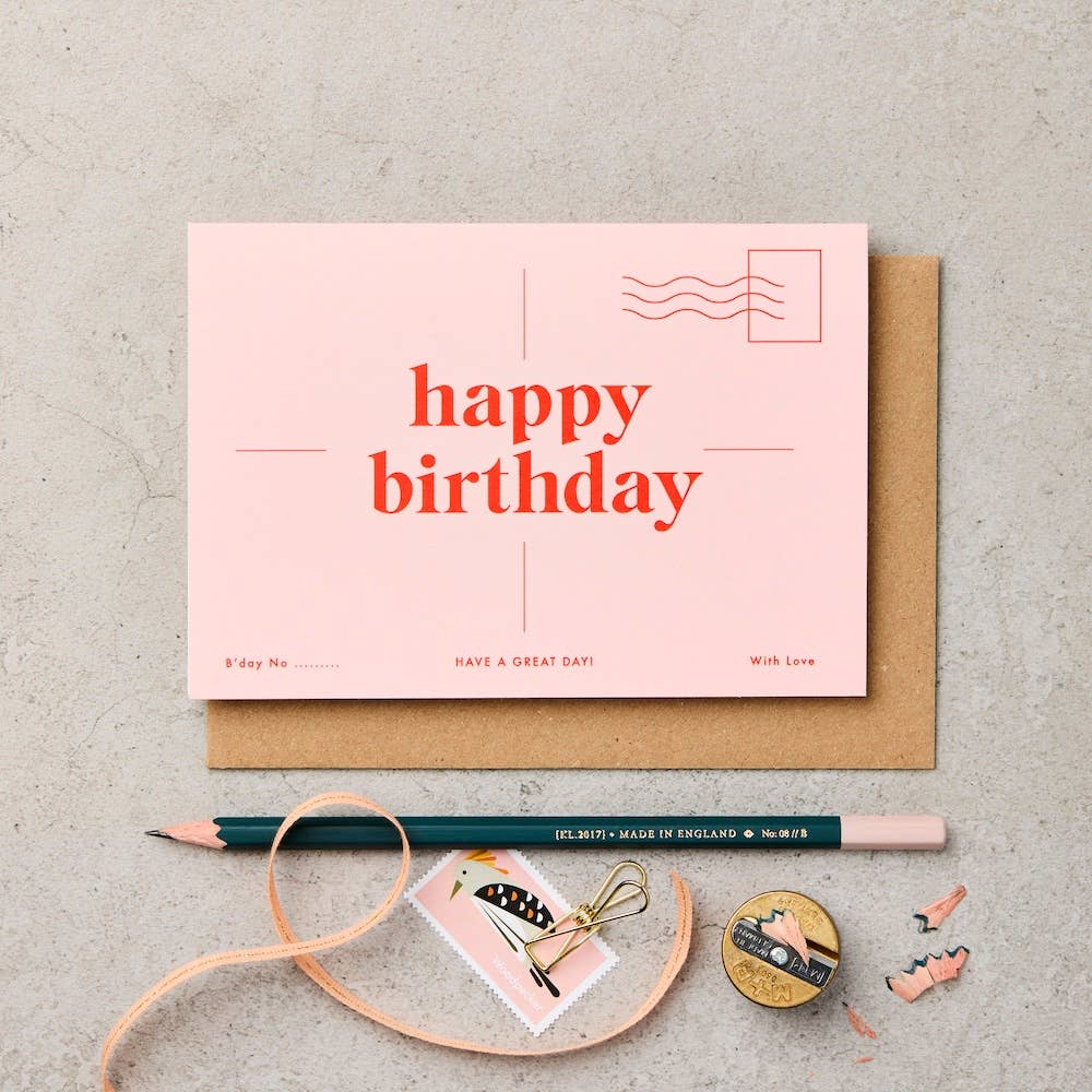 Seaside Happy Birthday Stamp Card
