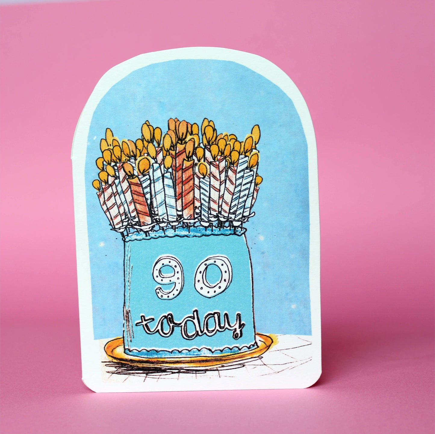 Ninety Today Birthday Candles Card