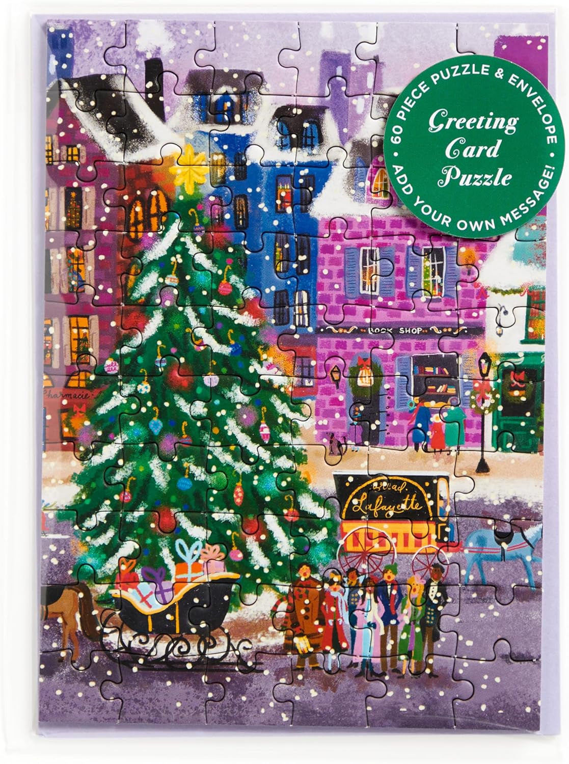 Joy Laforme Christmas Square Greeting Card Puzzle by Galison