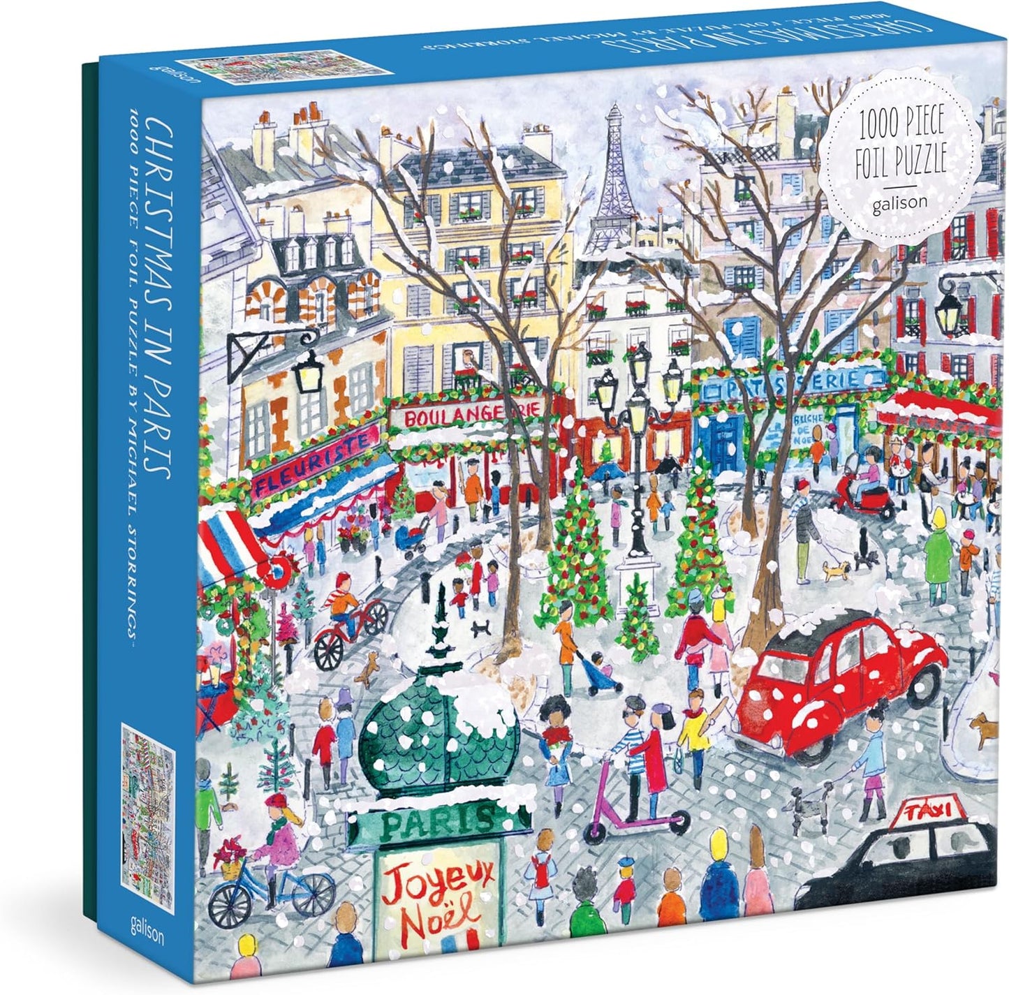 Michael Storrings Christmas in Paris 1000 Piece Foil Puzzle by Galison
