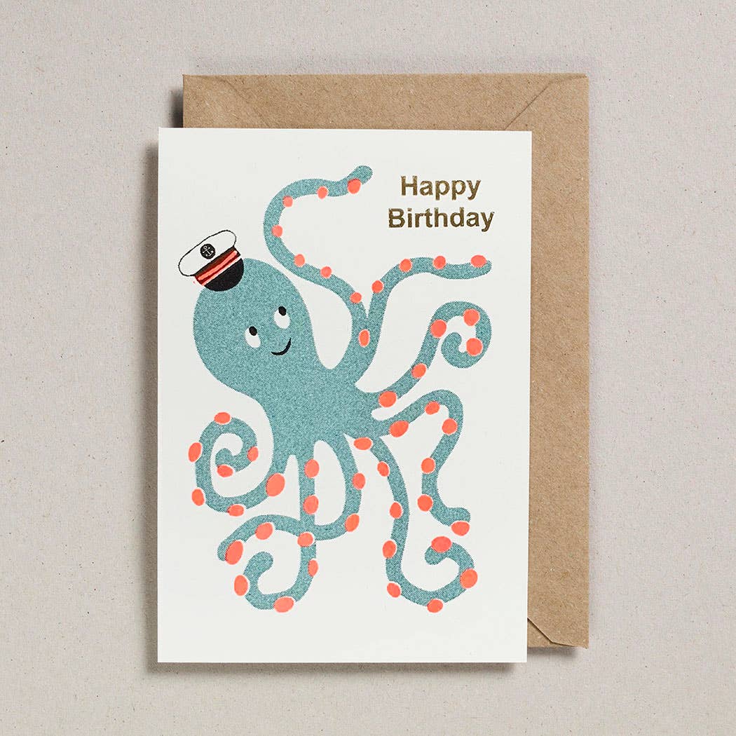 Confetti Pets Cards - Happy Birthday Octopus