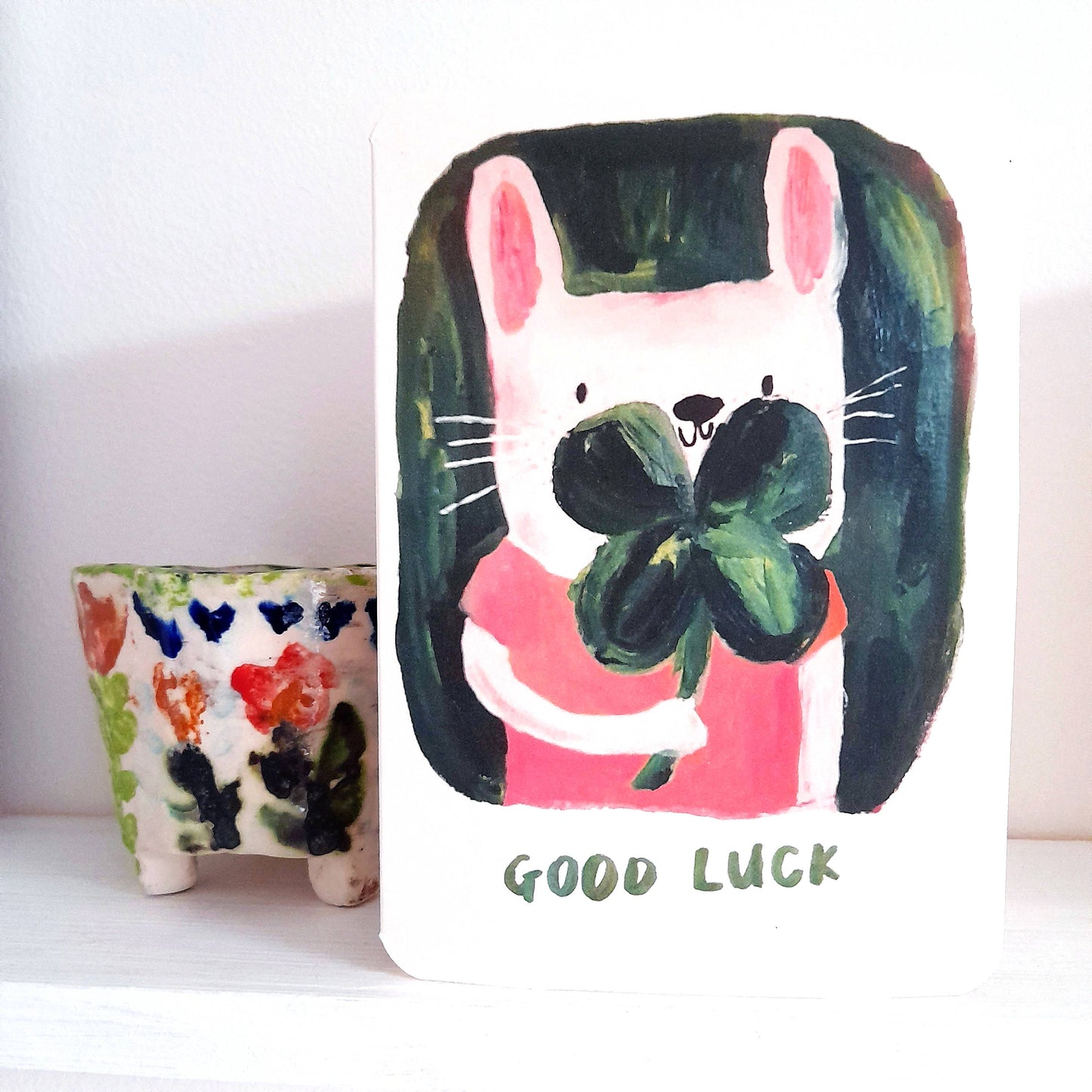 Good Luck Clover Greeting Card