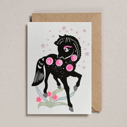 Riso Papercut Cards - Pony Black