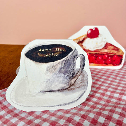 Damn Fine Coffee, Gold Foiled Twin Peaks Card