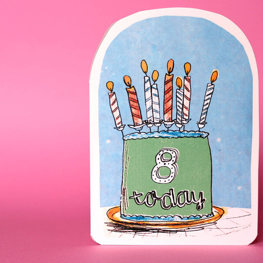 Eight Today Birthday Candles Card