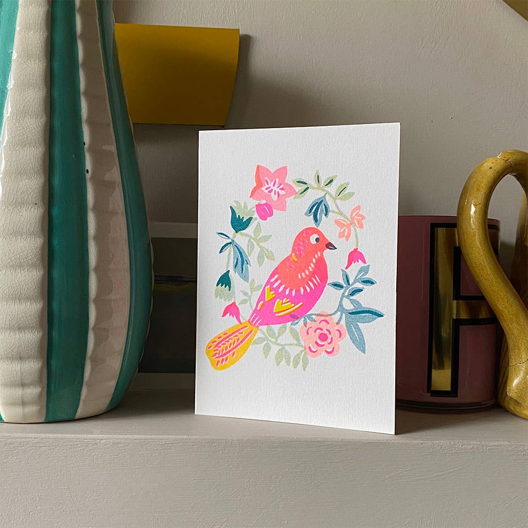 Riso Papercut Cards - Tropical Bird