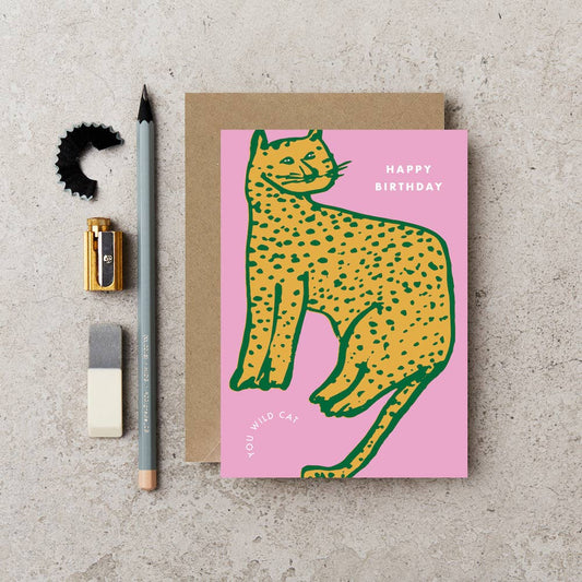 CUB CHEETAH Happy Birthday Wild Cat Card