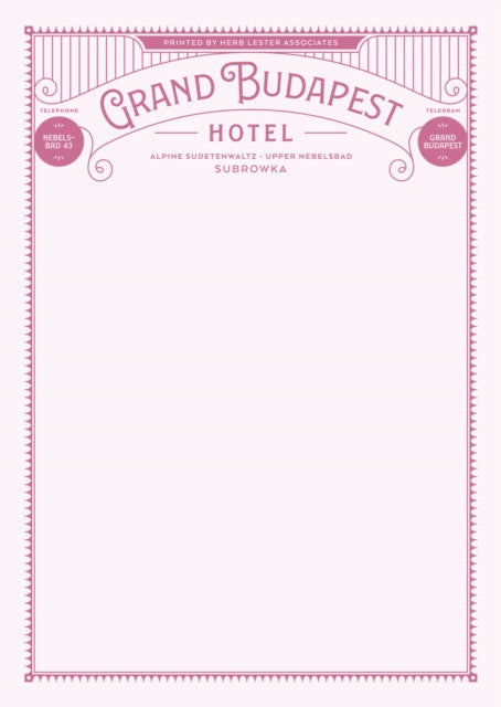 Grand Budapest Hotel Notepads (Pack of Three) by Herb Lester Associates