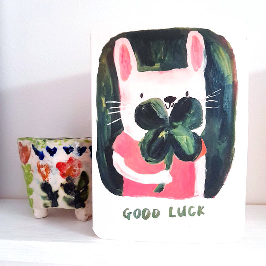 Good Luck Clover Greeting Card